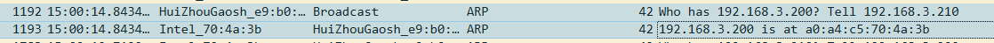 Wireshark 抓包 - ARP 请求正常应答